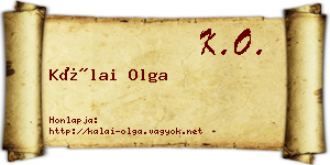 Kálai Olga névjegykártya